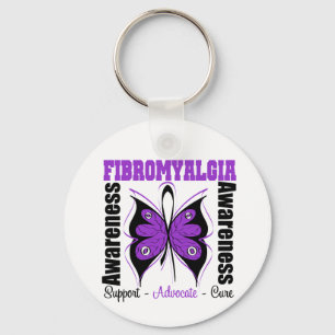 Fibromyalgie Bewustheid Boterfly Sleutelhanger