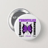 Fibromyalgie Bewustheid Botervlieg Ronde Button 5,7 Cm (Voorkant /achterkant)