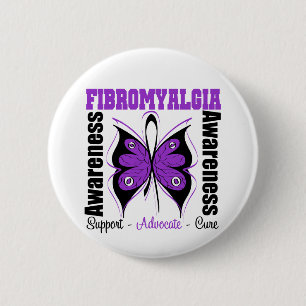Fibromyalgie Bewustheid Botervlieg Ronde Button 5,7 Cm