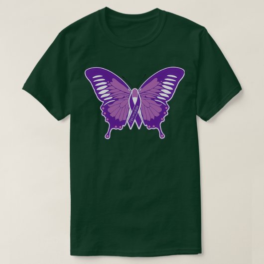 Fibromyalgie Bewustheid Botervlieg T-shirt (Design voorkant)