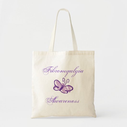 Fibromyalgie Bewustheid Butterfly Totebag Canvas t Tote Bag (Voorkant)