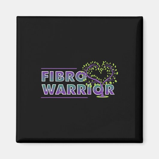 Fibromyalgie Bewustheid Fibro Warrior Graphic Hear Magneet (Voorkant)