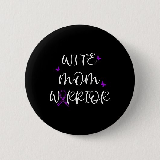 Fibromyalgie Bewustheid Fibro Warrior Onzichtbare  Ronde Button 5,7 Cm (Voorkant)