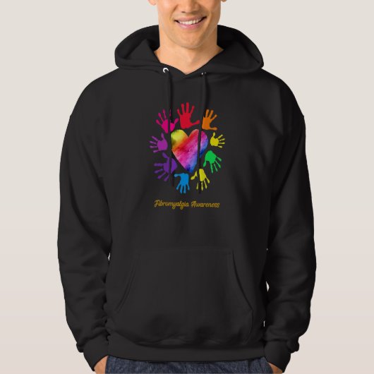 Fibromyalgie Bewustheid Handen Fibromyalgie Hoodie (Voorkant)