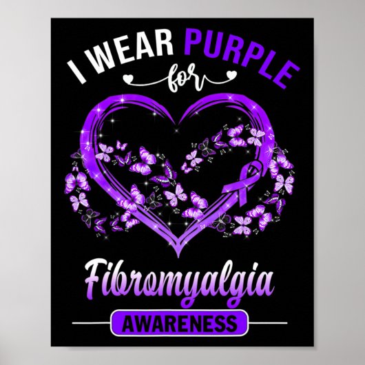 Fibromyalgie Bewustheid Ik Draag Paarse Butterfly  Poster (Voorkant)