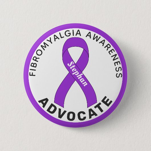 Fibromyalgie Bewustheid Lint Witte Button (Voorkant)