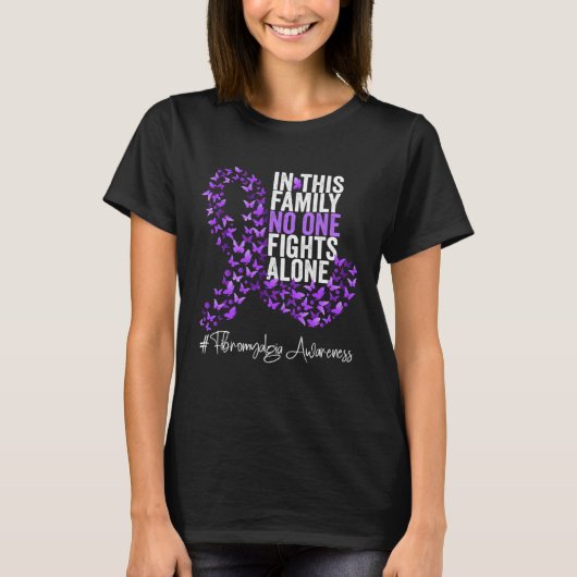 Fibromyalgie Bewustheid Maand Paars Lint T-shirt (Voorkant)