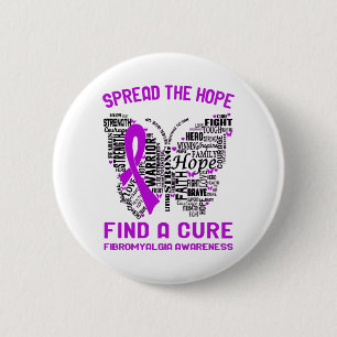 Fibromyalgie Bewustheid Maand Ribbon Giften Ronde Button 5,7 Cm