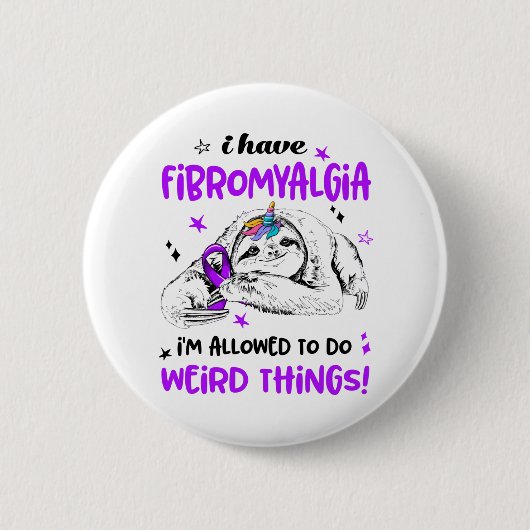 Fibromyalgie Bewustheid Maand Ribbon Giften Ronde Button 5,7 Cm (Voorkant)
