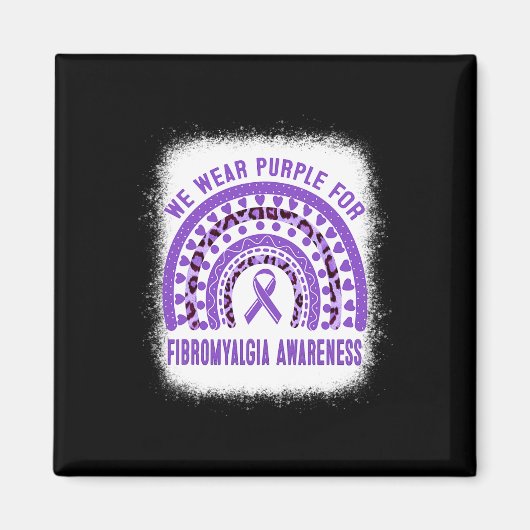 Fibromyalgie Bewustheid Paarse regenboog Magneet (Voorkant)