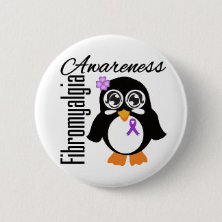 Fibromyalgie Bewustheid Pinguïn Ronde Button 5,7 Cm