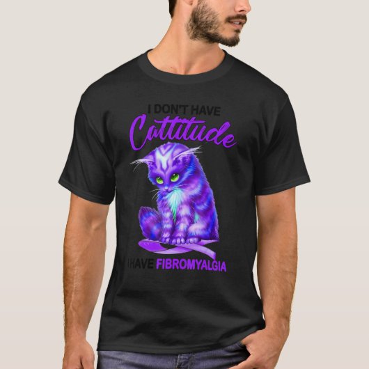 Fibromyalgie Bewustheid Vangst Kat Apparel T-shirt (Voorkant)