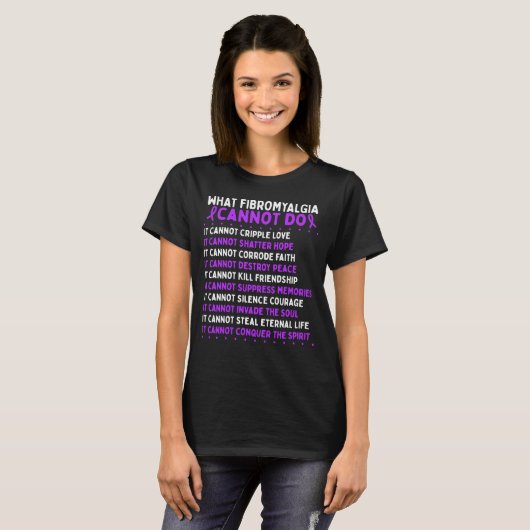Fibromyalgie Bewustheid Vierste Warrior Ribbon T-shirt (Voorkant volledig)