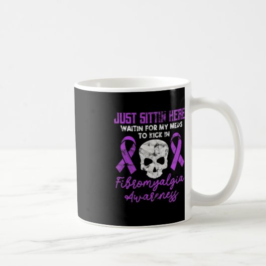 Fibromyalgie Bewustmaking Fibro Warrior Paars Skul Koffiemok (Rechts)