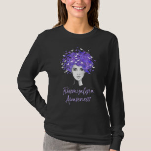 Fibromyalgie Bewustmaking Paarse Butterflies T-shirt