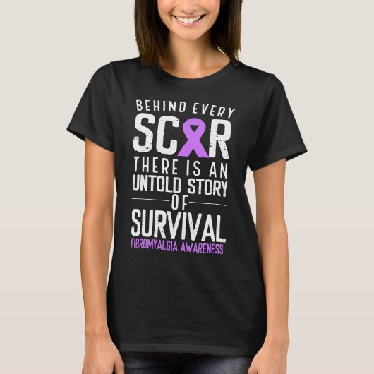 Fibromyalgie Bewustmakingsmaand Elke scar Survianc T-shirt (Voorkant)