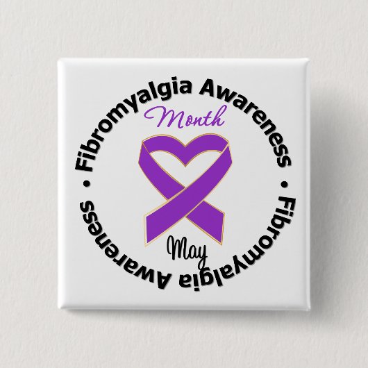 Fibromyalgie Bewustmakingsmaand Vierkante Button 5,1 Cm (Voorkant)