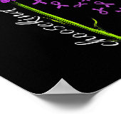 Fibromyalgie Bewustzijn Daisy Flower Falling Ribbo Poster (Hoek)