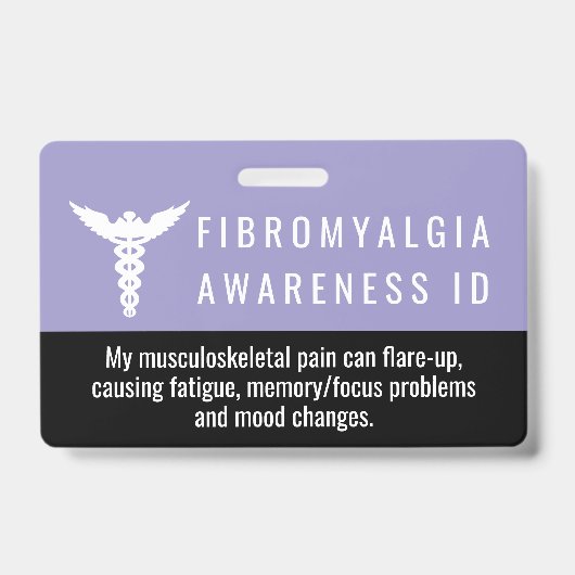 Fibromyalgie bewustzijn ID geduld pvc badge (Voorzijde)