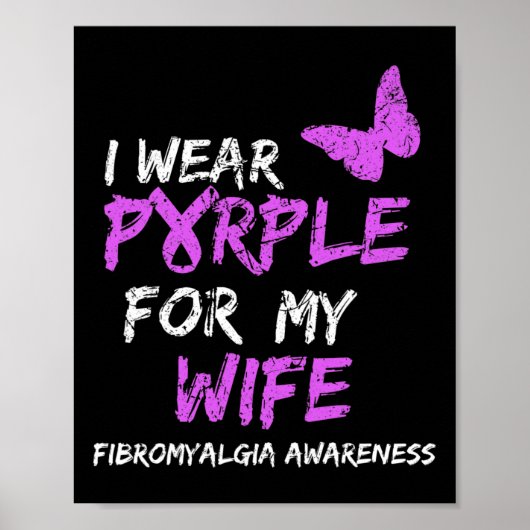 Fibromyalgie Bewustzijn Ik Draag Paarse Voor Mijn  Poster (Voorkant)
