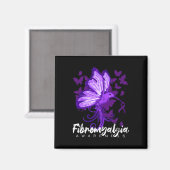 Fibromyalgie Bewustzijn kolibrie Holding Paarse Magneet (Voorkant / Achterkant)