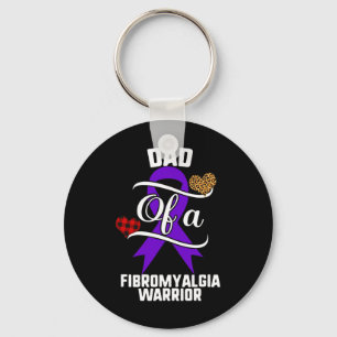 Fibromyalgie Bewustzijn Leopard Buffalo Plaid Fami Sleutelhanger