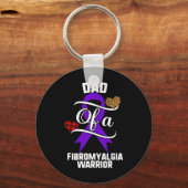 Fibromyalgie Bewustzijn Leopard Buffalo Plaid Fami Sleutelhanger (Voorkant)