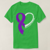 Fibromyalgie Bewustzijn Mensen Liefde Hart Lint Ha T-shirt (Design voorkant)