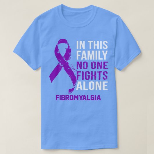 Fibromyalgie Bewustzijn Niemand vecht alleen Hoop T-shirt (Design voorkant)