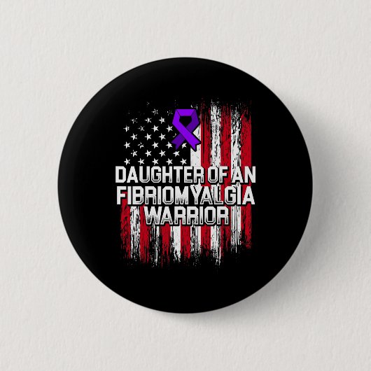 Fibromyalgie Bewustzijn Overlevende dochter Warrio Ronde Button 5,7 Cm (Voorkant)
