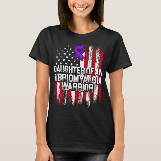 Fibromyalgie Bewustzijn Overlevende dochter Warrio T-shirt (Voorkant)