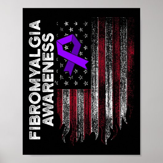 Fibromyalgie Bewustzijn Overlevende Trotse Strijde Poster (Voorkant)