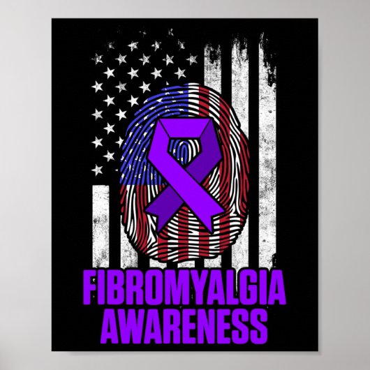 Fibromyalgie Bewustzijn Overlevende Trotse Strijde Poster (Voorkant)