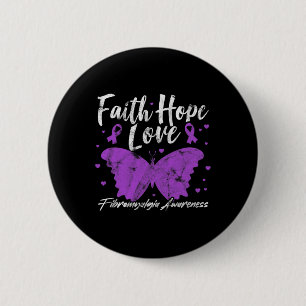 Fibromyalgie bewustzijn Paarse vlinder Fibro Oorlo Ronde Button 5,7 Cm
