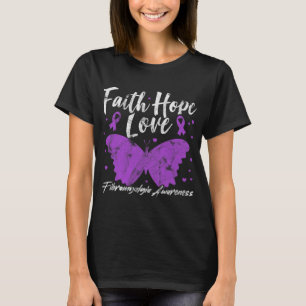 Fibromyalgie bewustzijn Paarse vlinder Fibro Oorlo T-shirt