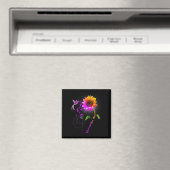Fibromyalgie Bewustzijn Paarse Zonnebloem Hummingb Magneet (Insitu (Vaatwasser))