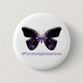 Fibromyalgie Bewustzijn Vlinder (1643 - FMA) Ronde Button 5,7 Cm (Voorkant)