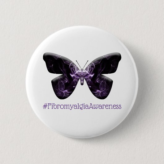 Fibromyalgie Bewustzijn Vlinder (1643 - FMA) Ronde Button 5,7 Cm (Voorkant)