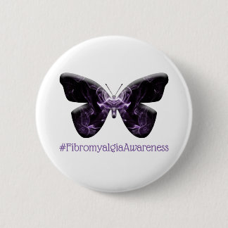 Fibromyalgie Bewustzijn Vlinder (1643 - FMA) Ronde Button 5,7 Cm