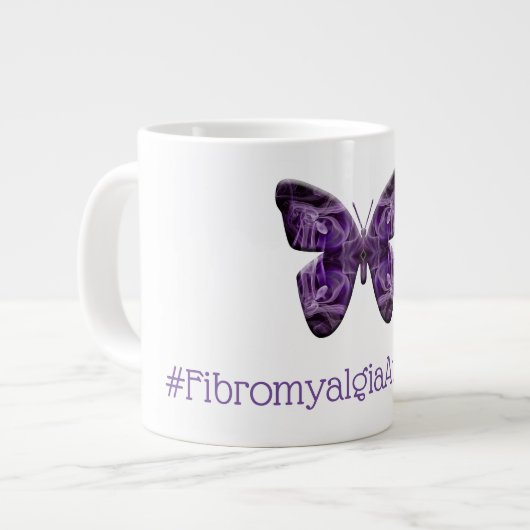 Fibromyalgie Bewustzijn Vlinder (1700 - FMA) Grote Koffiekop (Links)