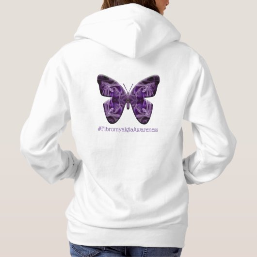 Fibromyalgie Bewustzijn Vlinder (1700 - FMA) Hoodie (Achterkant)
