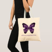 Fibromyalgie Bewustzijn Vlinder (1700 - FMA) Tote Bag (Voorkant (product))