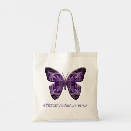 Fibromyalgie Bewustzijn Vlinder (1700 - FMA) Tote Bag (Achterkant)