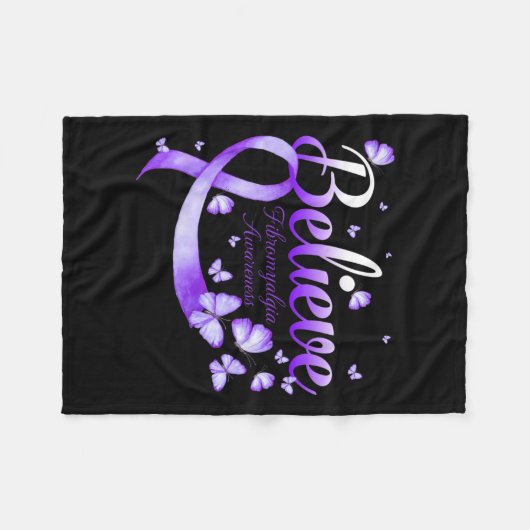 Fibromyalgie Bewustzijn Vlinder 1 Fleece Deken (Voorkant (Horizontaal))