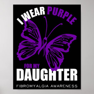 Fibromyalgie bewustzijn vlinder Paarse lint Poster