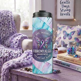 Fibromyalgie-bewustzijn Vlinderlint Thermosbeker
