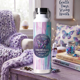 Fibromyalgie bewustzijn vlinderrint waterfles