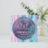 Fibromyalgie bewustzijn vlinderrintje kaart (Staand voorkant)