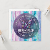 Fibromyalgie bewustzijn vlinderrintje kaart (Voorkant / Achterkant in situ)