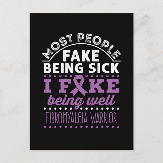Fibromyalgie Bewustzijn Warrior Fake Being Well Briefkaart (Voorkant)